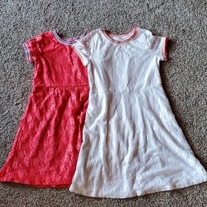 Girls lace dresses pink and white